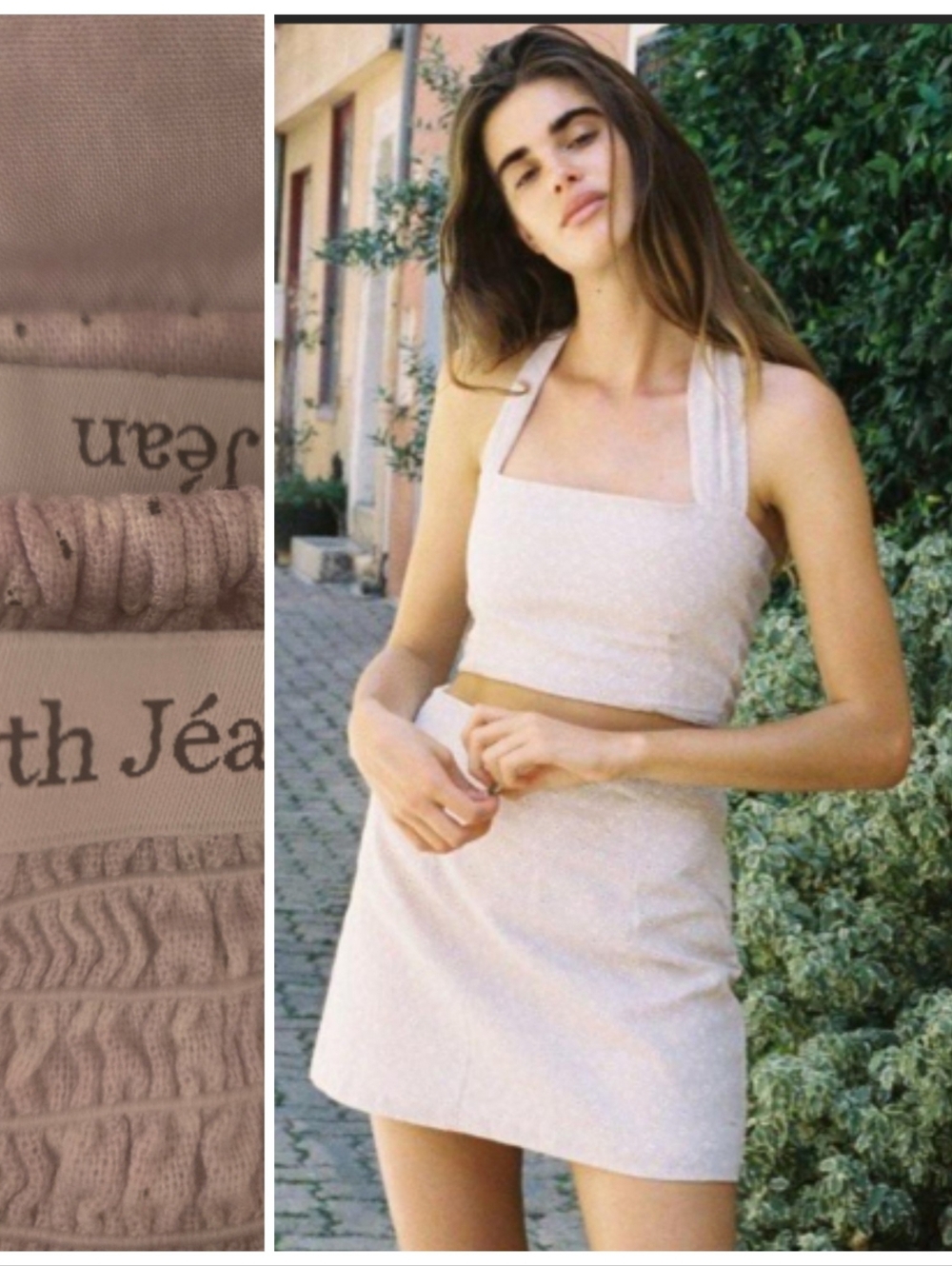 With Jean set:Rare Linen Ditsy Wisteria Floral Halter 2 Piece XS